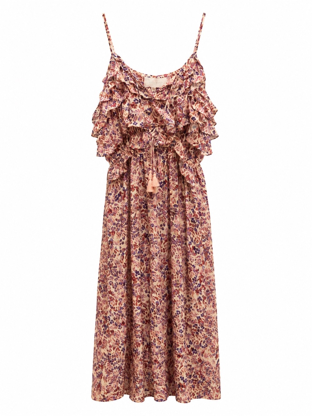 Dear John Pink Valentina Floral Ruffle Midi Dress
